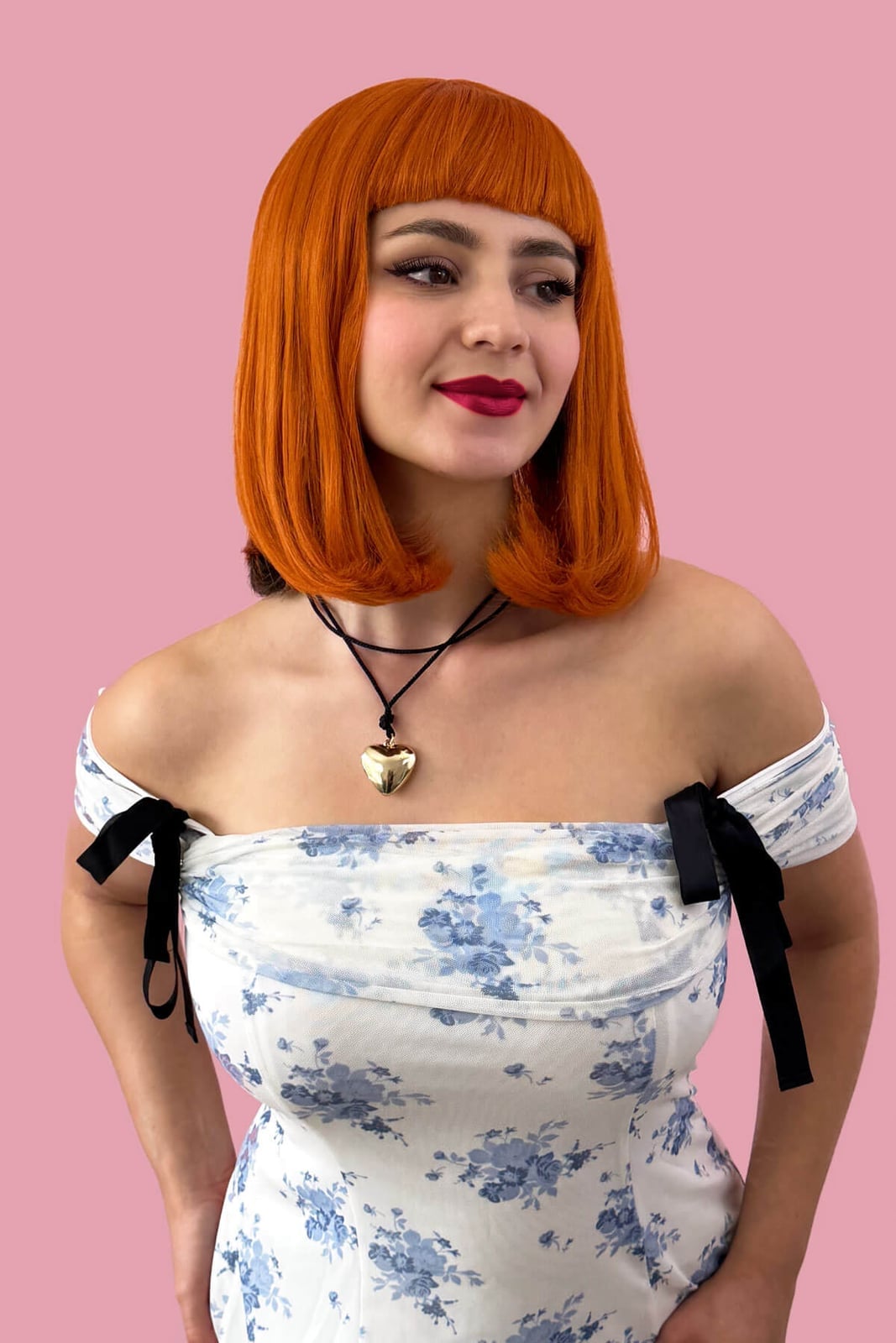 Bold Ginger Blunt Bob — Classy Styling Wig