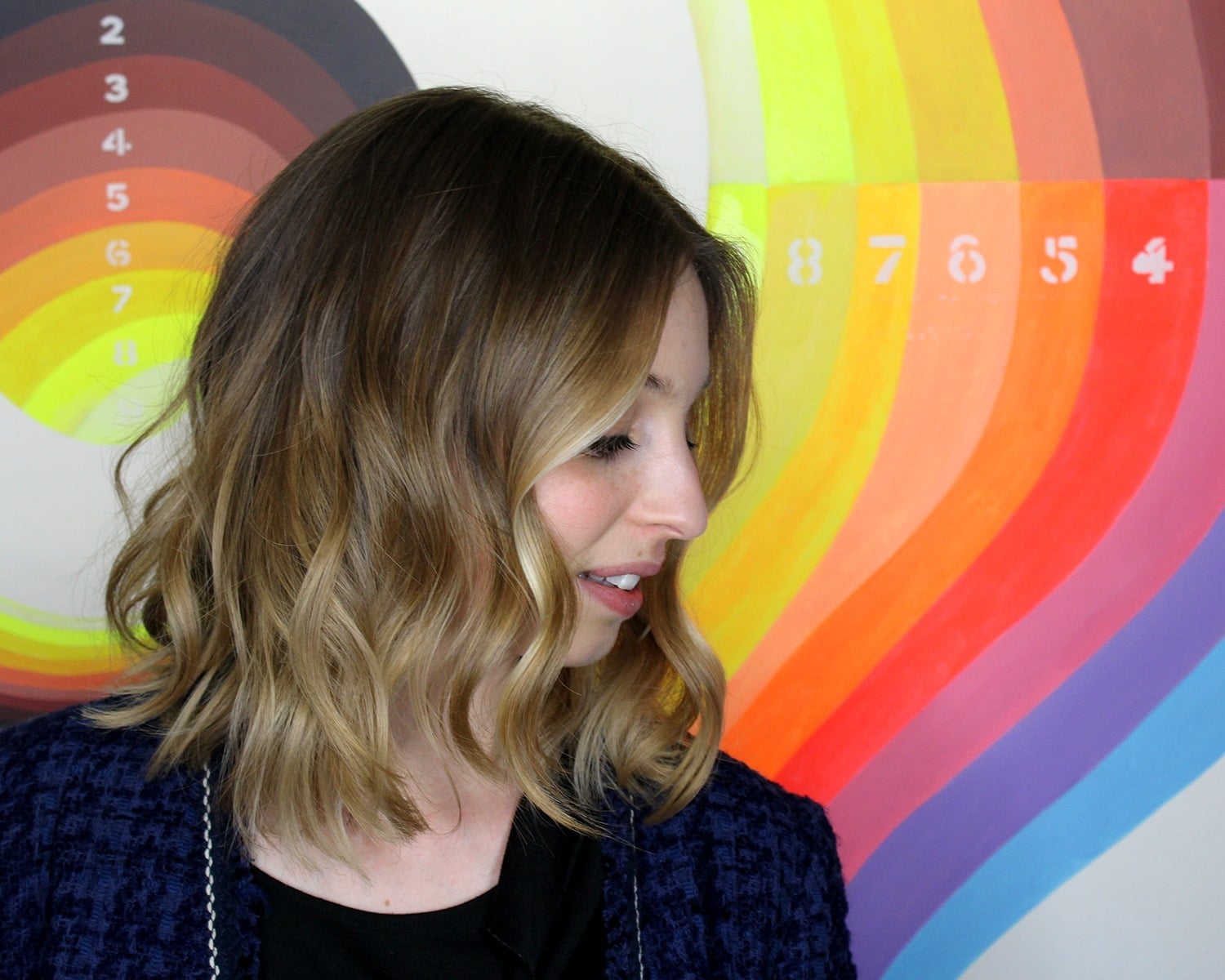 Collarbone Medium Brown With Blonde Balayage Lob Collarbone Medium Brown With Blonde Balayage Lob — Classy Textured Hair