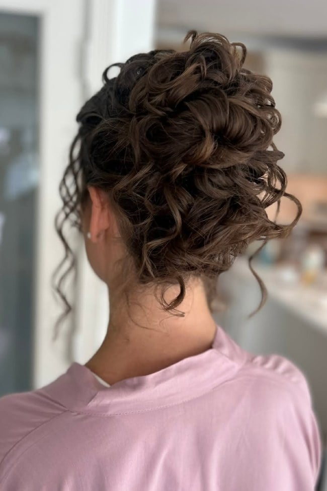 Long Dark Brown Curly Textured Updo Long Dark Brown Curly Textured Updo — Classy Textured Hair