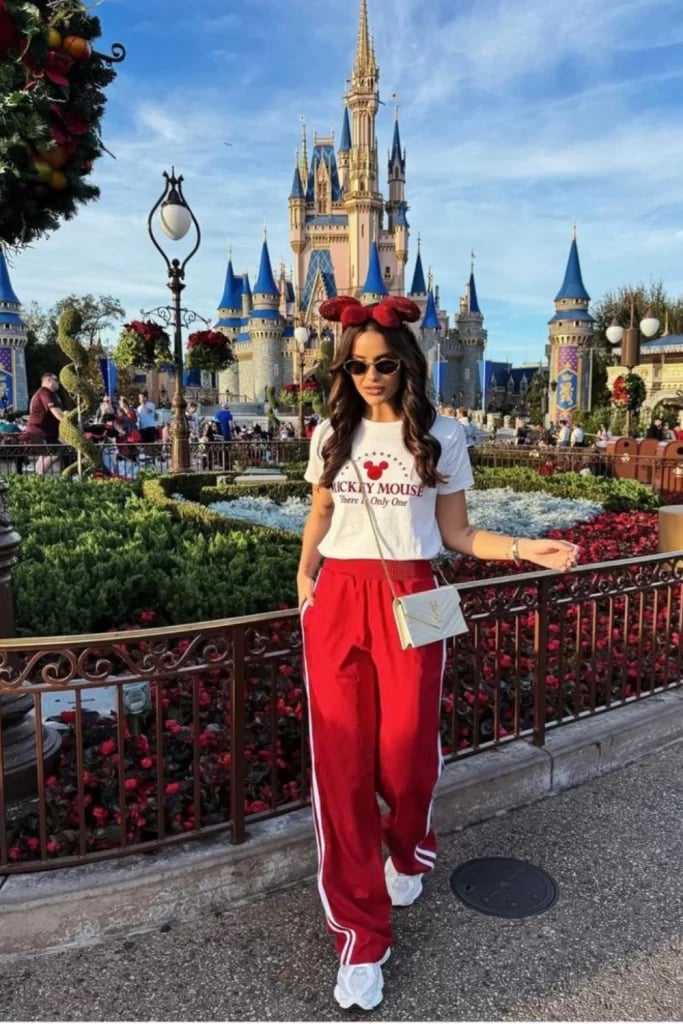 Mickey Mouse Graphic Tee and Striped Track Pants Mickey Mouse Graphic Tee and Striped Track Pants — Classy Theme Park Outfits
