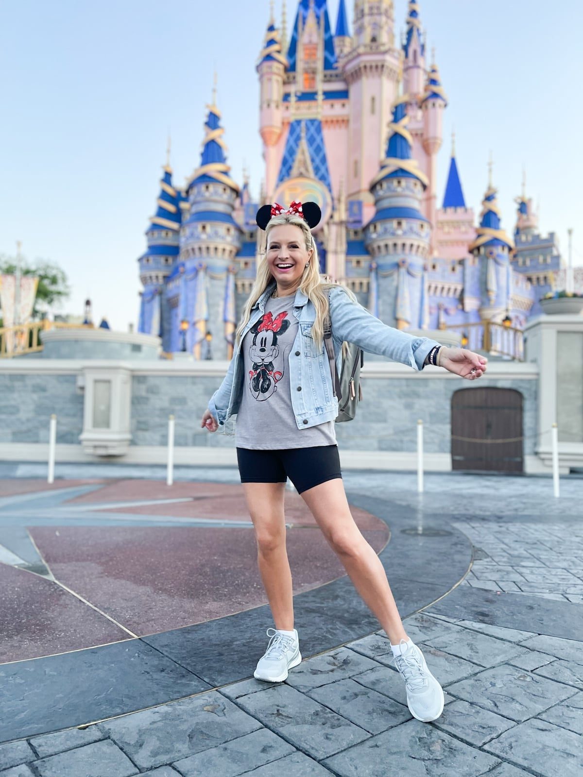 Mickey Mouse Graphic Tee and Biker Shorts Look Mickey Mouse Graphic Tee and Biker Shorts Look — Classy Theme Park Outfits