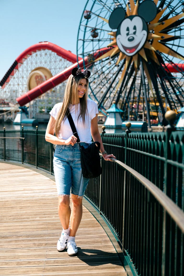 Denim Shorts and Mickey Mouse Ears Casual Style Denim Shorts and Mickey Mouse Ears Casual Style — Classy Theme Park Outfits