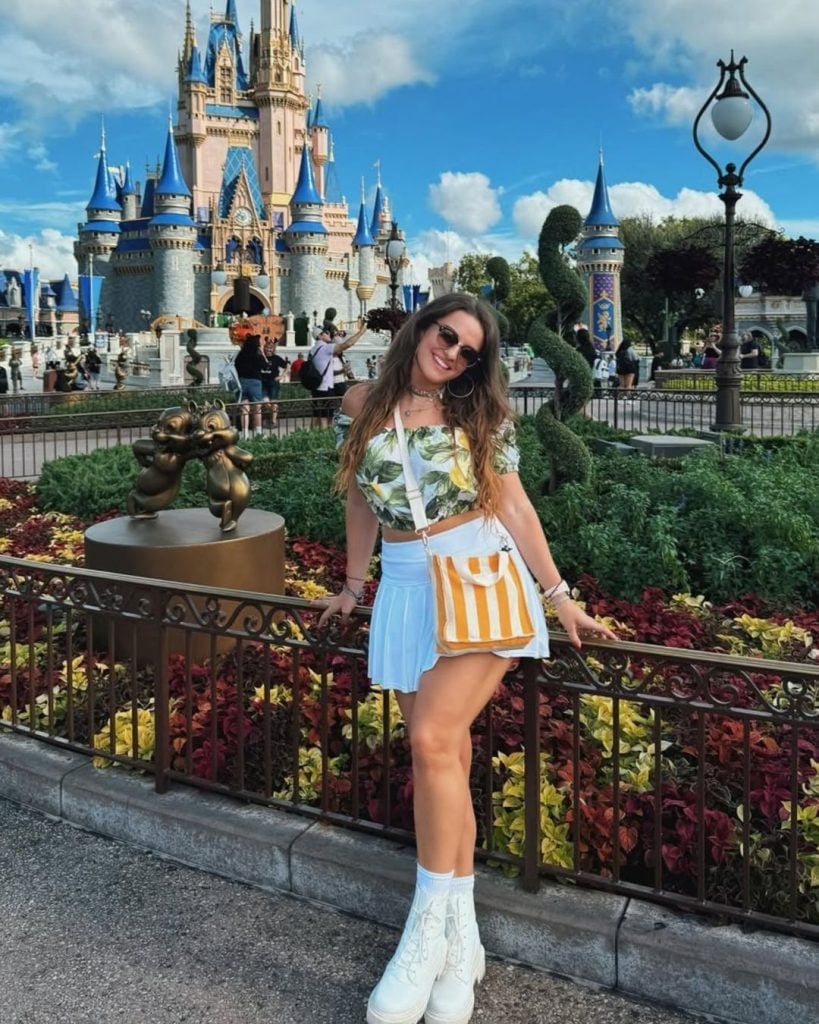 Floral Print Off-Shoulder Top and Pleated Skirt Floral Print Off-Shoulder Top and Pleated Skirt — Classy Theme Park Outfits