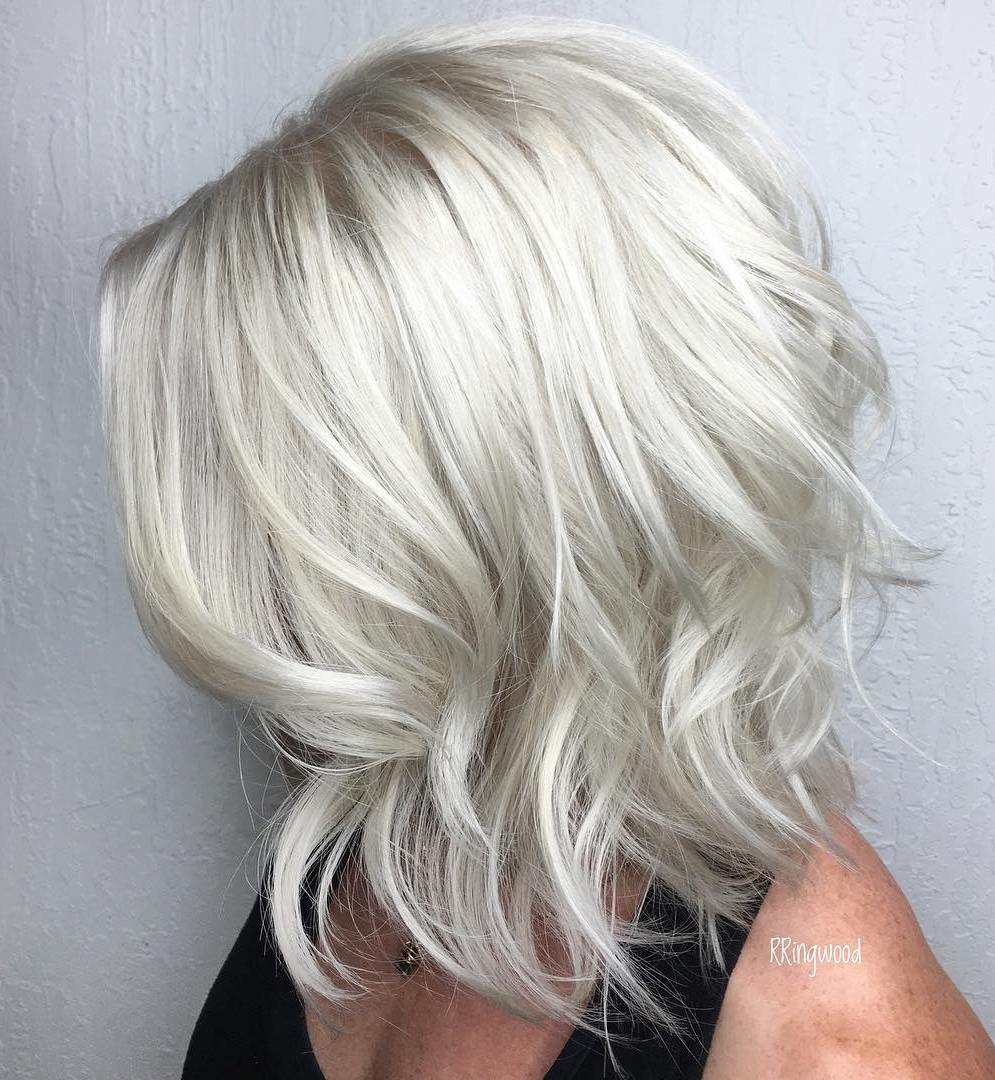 Ash Blonde Shag With Curtain Bangs, Collarbone Ash Blonde Shag With Curtain Bangs, Collarbone — Classy Thinning Hair