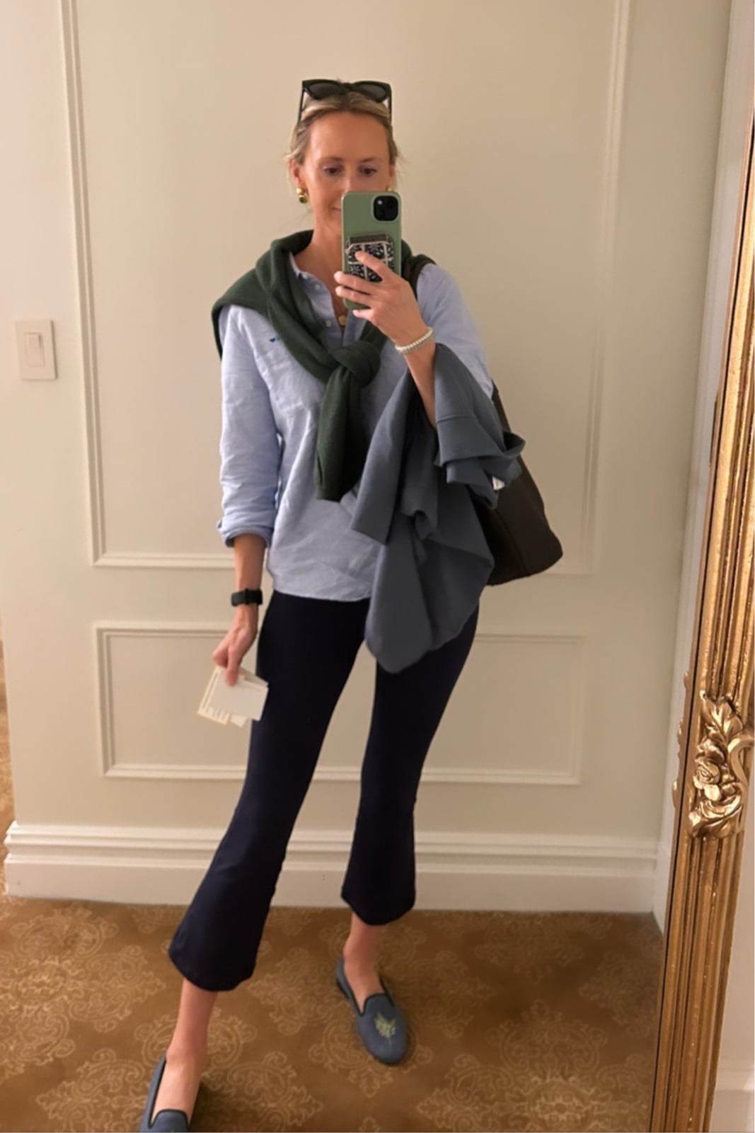 Cropped Flare Pants with Draped Sweater Cropped Flare Pants with Draped Sweater — Classy Travel Outfits