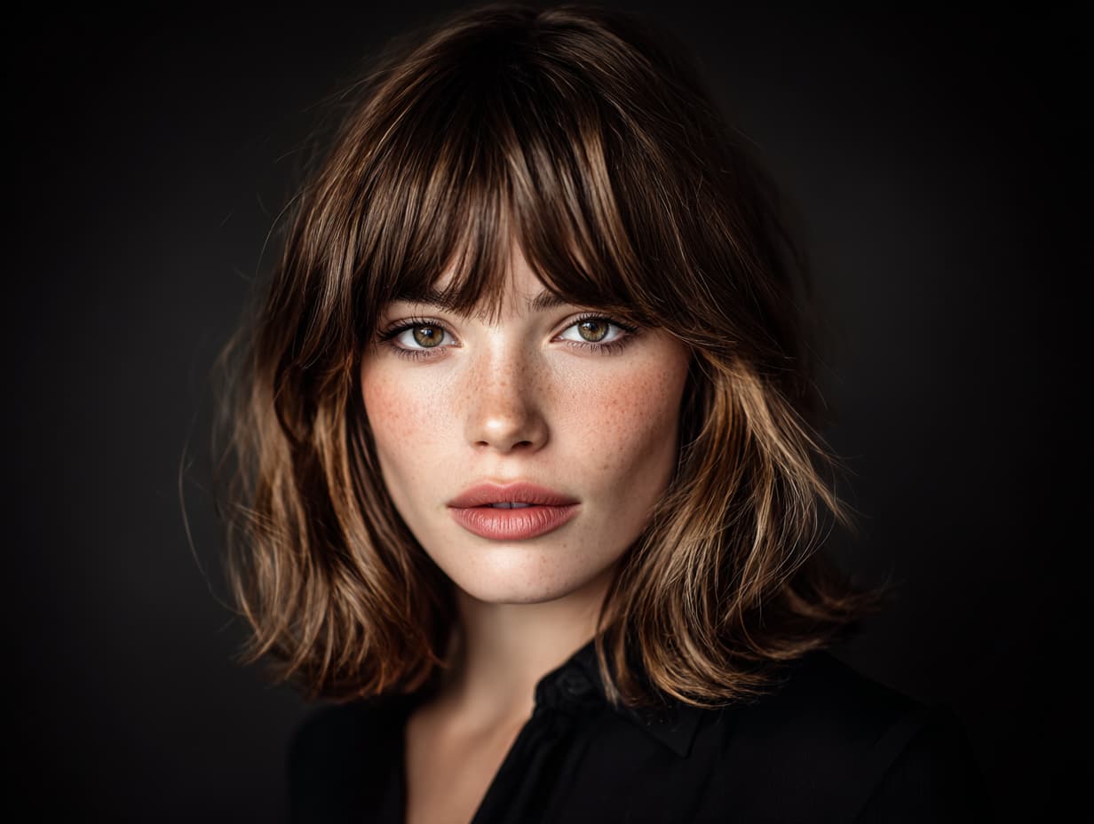 Collarbone Wavy Bob With Curtain Bangs Collarbone Wavy Bob With Curtain Bangs — Classy Trending Hairstyle