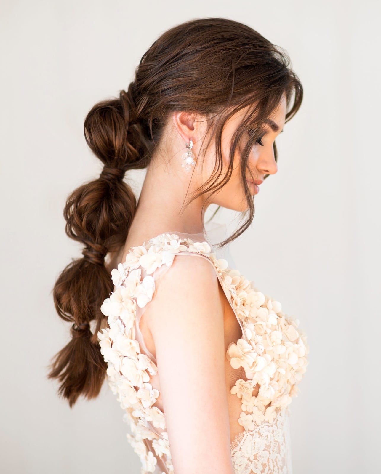 Mid-Back Brown Bubble Ponytail Braid Mid-Back Brown Bubble Ponytail Braid — Classy Trending Hairstyle