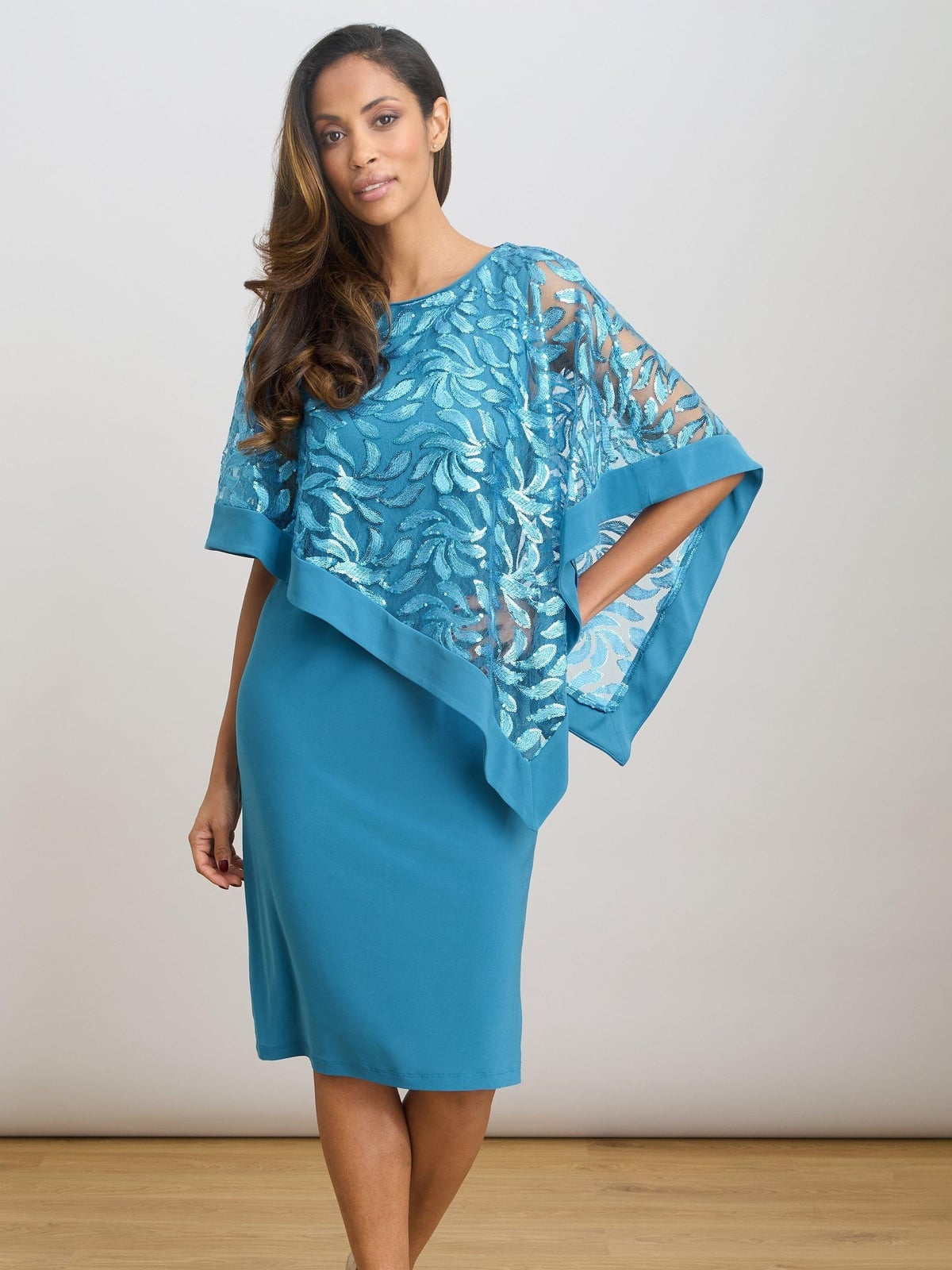 Turquoise Shift Dress With Embroidered Lace Overlay Turquoise Shift Dress With Embroidered Lace Overlay — Classy Turquoise Outfits