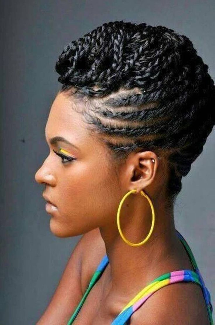 Black Braided Updo With Cornrows And Bun — Classy Twist Hairstyles