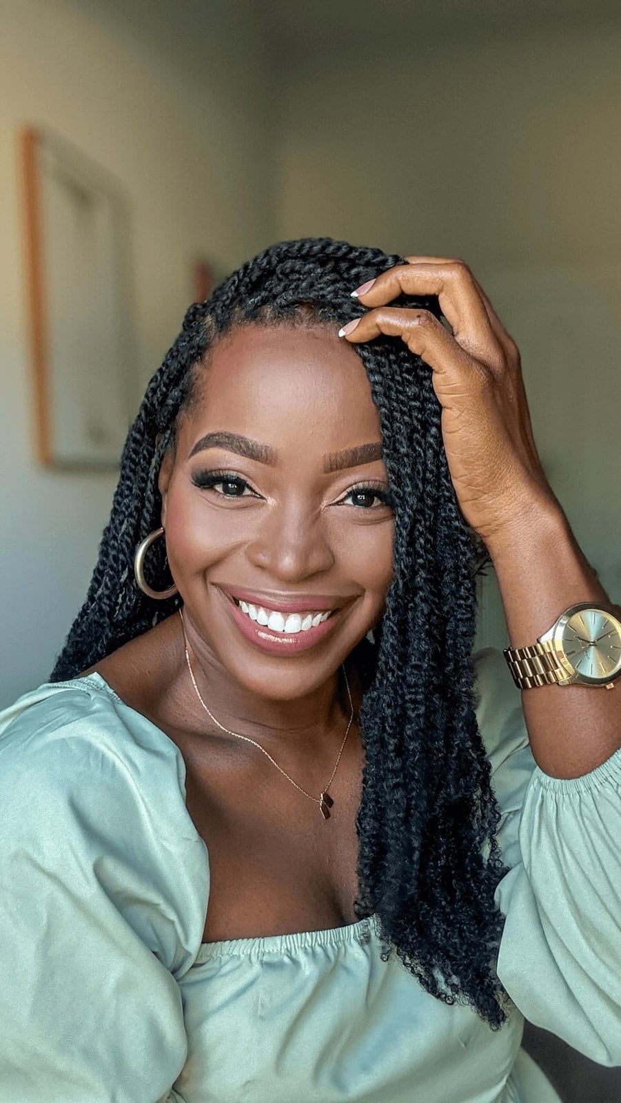 Mid-Back Long Coily Black Kinky Twists, Everyday Version — Classy Twist Hairstyles