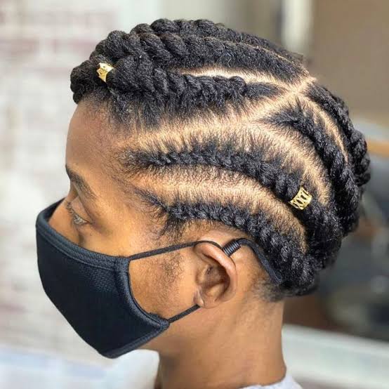 Chin Length Wavy Twists With Gold Beads — Classy Twist Hairstyles