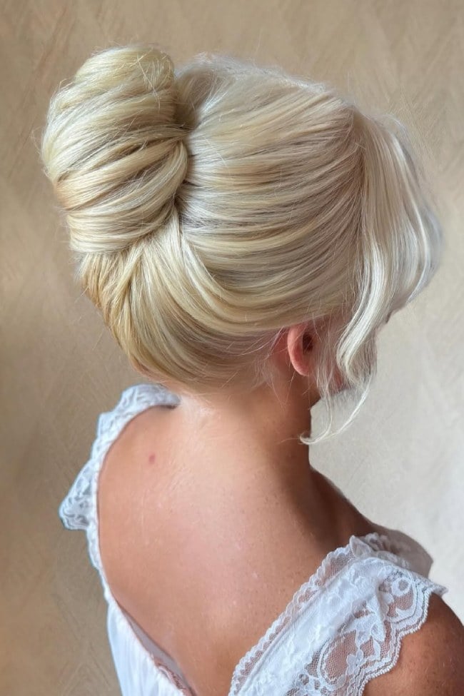 Voluminous Blonde Twisted Bun, Mid-Back — Classy Twist Updo