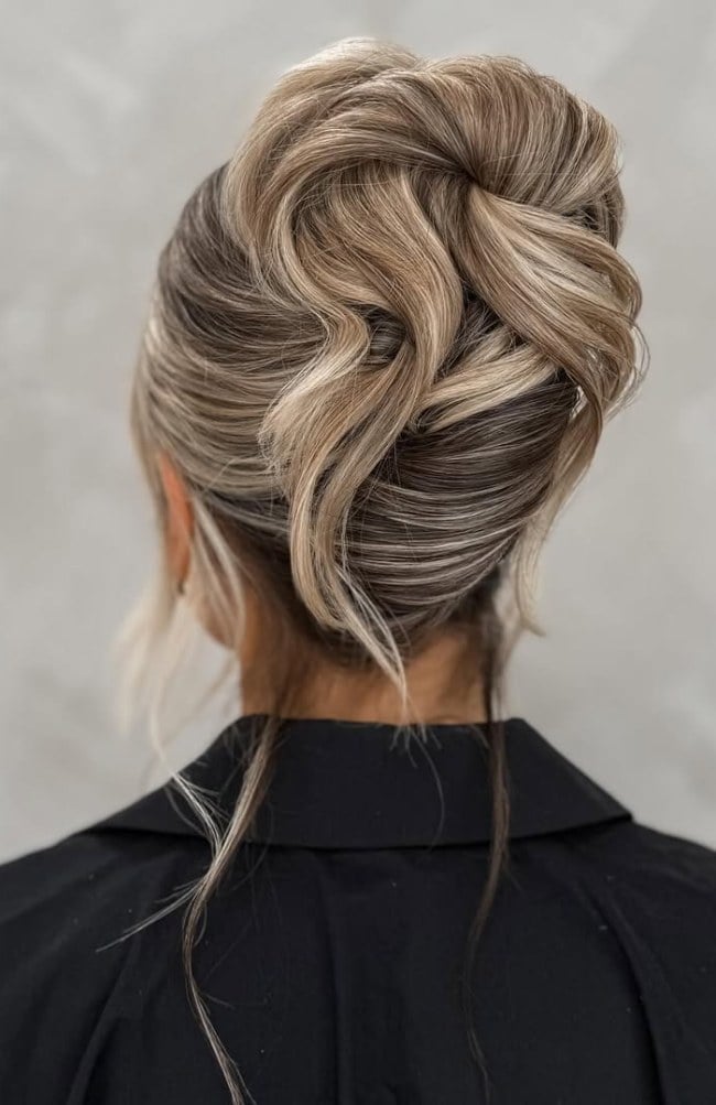 Dimensional Blonde Updo With Twists — Classy Twist Updo
