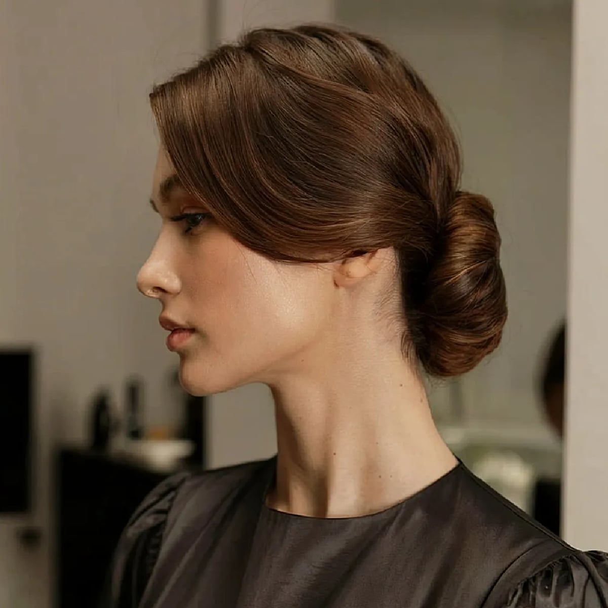 Dark Brown Collarbone French Twist — Classy Twisted Styles
