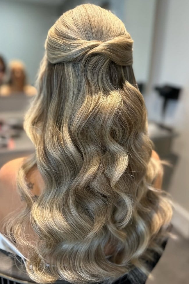 Ash Blonde Half Up Half Down With Twist — Classy Twisted Styles
