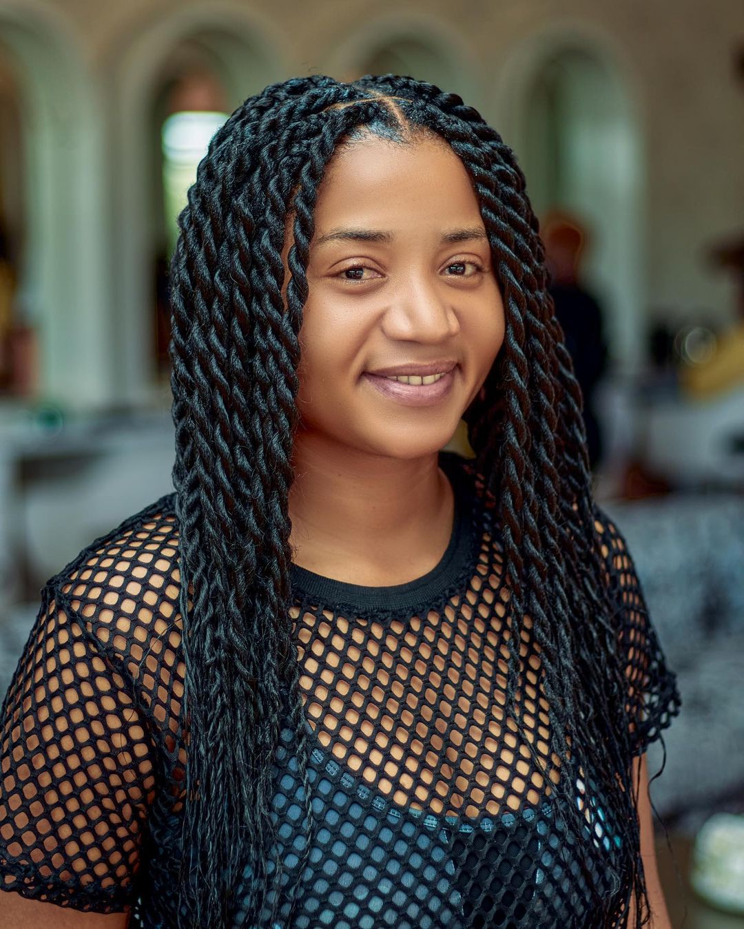 Glossy Black Twists to Mid-Back — Classy Two Strand Twists Natural Hair