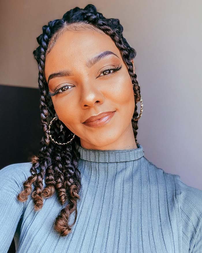 Collarbone Twists With Curled Ends — Classy Two Strand Twists Natural Hair