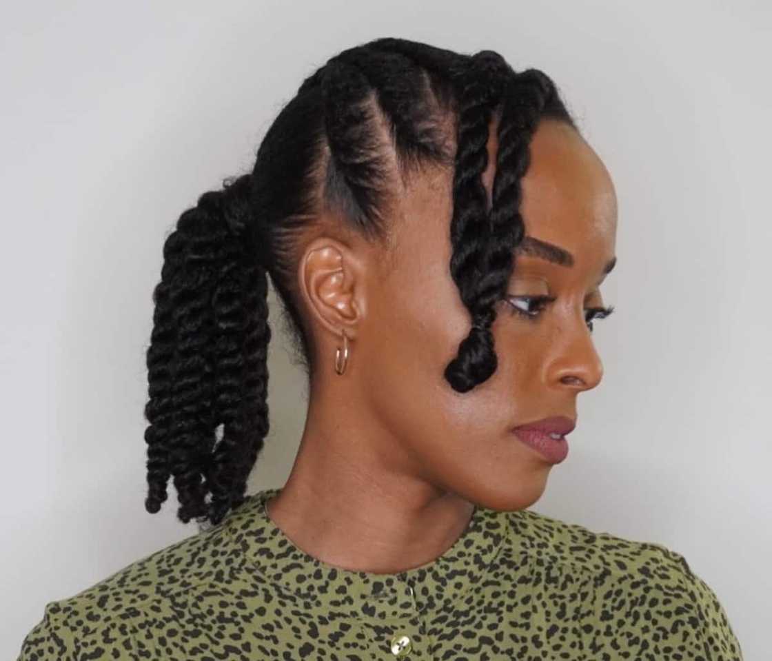 Twists Ponytail With Face Framing — Classy Two Strand Twists Natural Hair