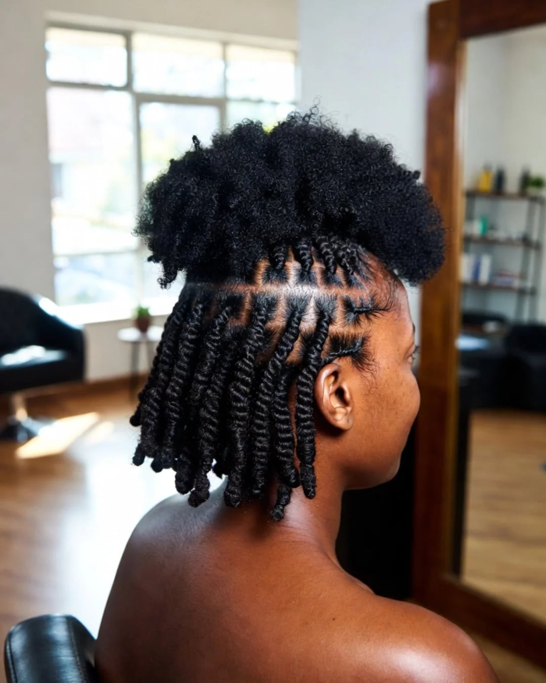 Collarbone Twists With Geometric Parting — Classy Two Strand Twists Natural Hair