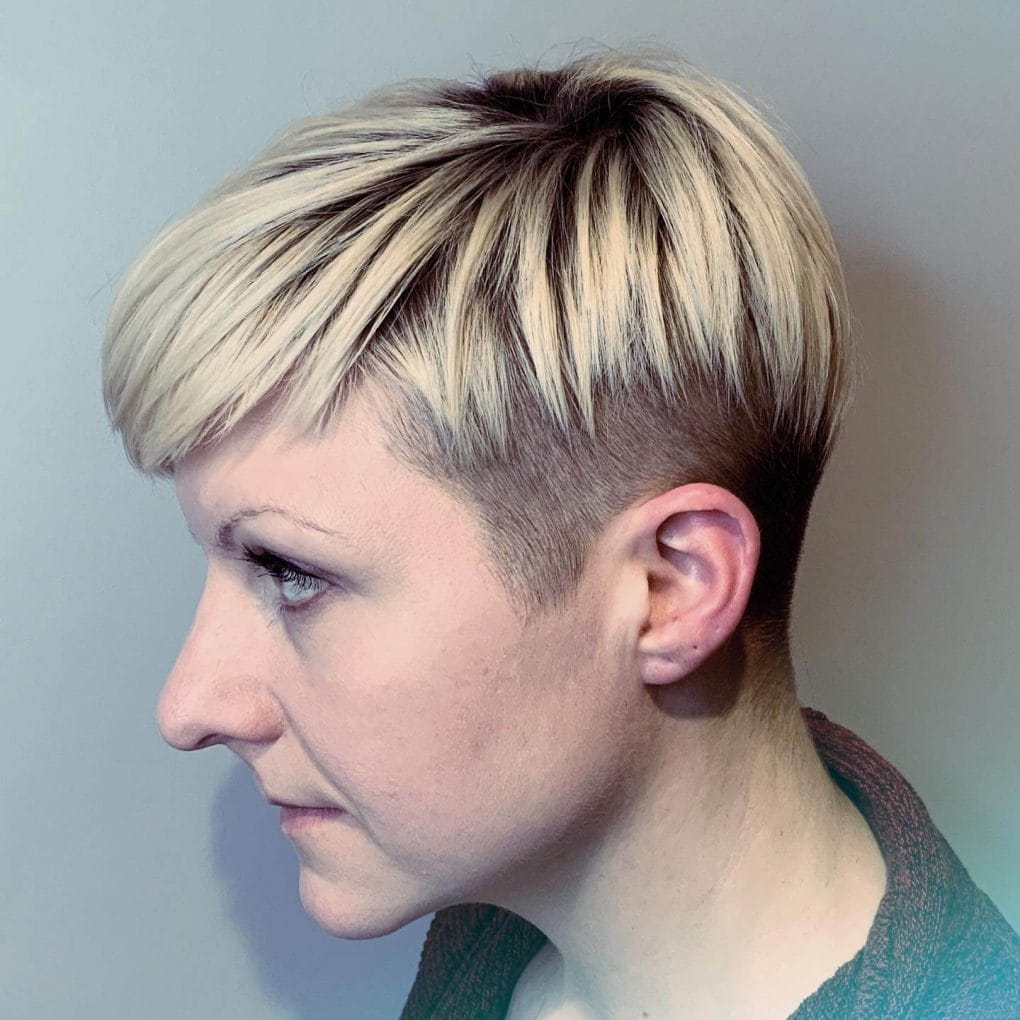 Ash Blonde Pixie With Spiked Styling — Classy Undercut Pixie