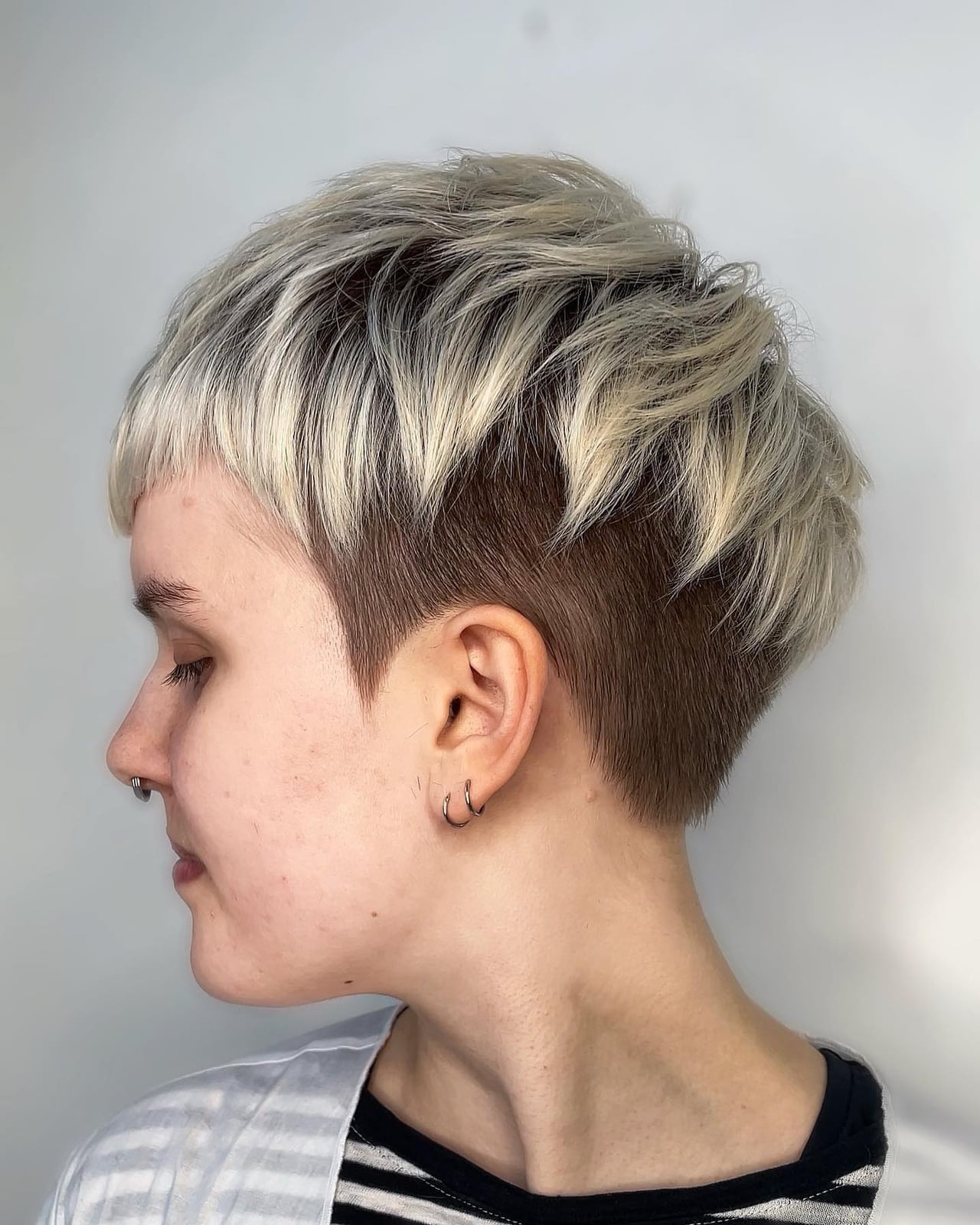 Ash Blonde Pixie With Choppy Fringe — Classy Undercut Pixie