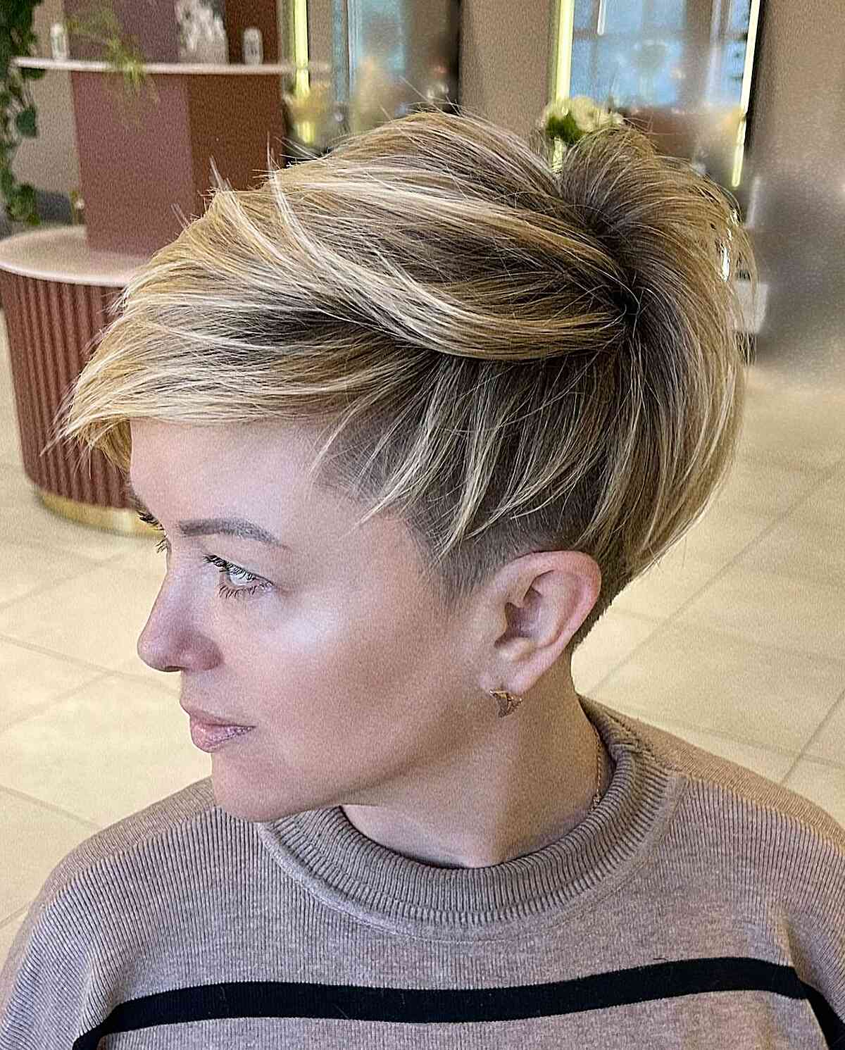 Ash Blonde Pixie With Piecey Styling — Classy Undercut Pixie