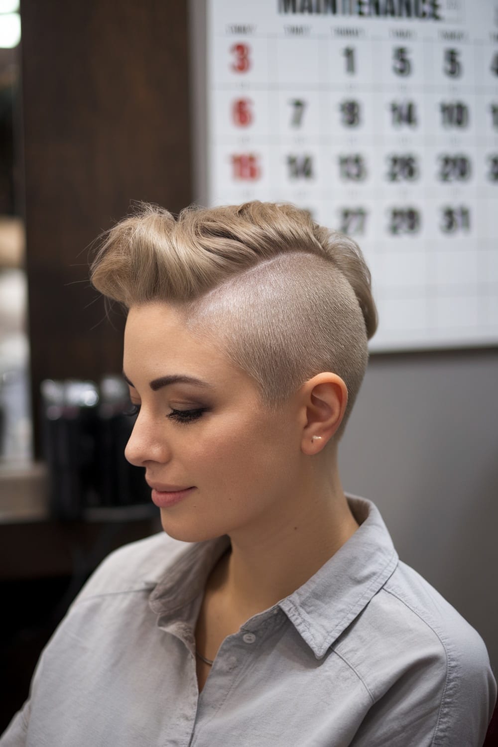 Light Blonde Pixie With Volume — Classy Undercut Pixie