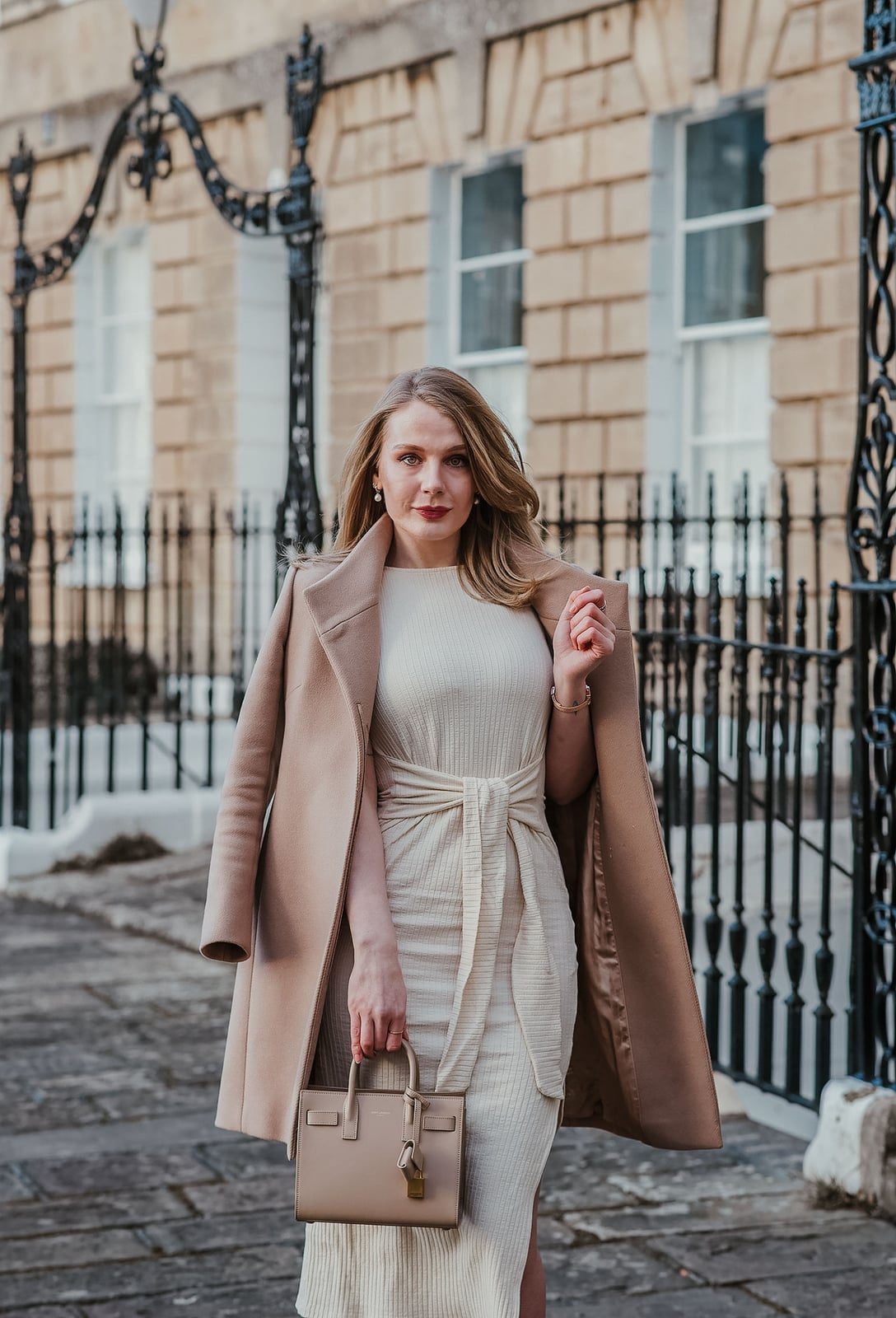 Ribbed Knit Midi Dress with Knotted Waist Detail — Classy Up Dress