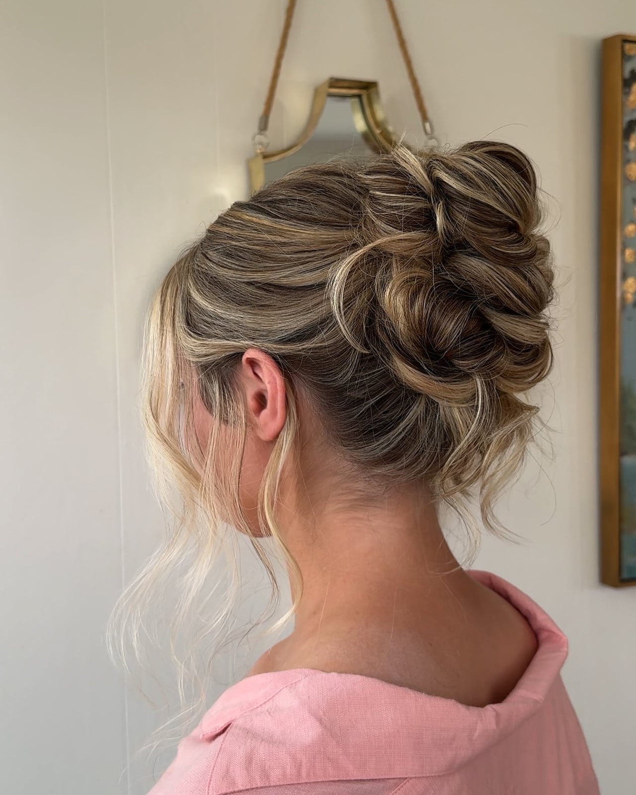 Intricate Twisted Ash Blonde Updo, Collarbone Intricate Twisted Ash Blonde Updo, Collarbone — Classy Updo Wig