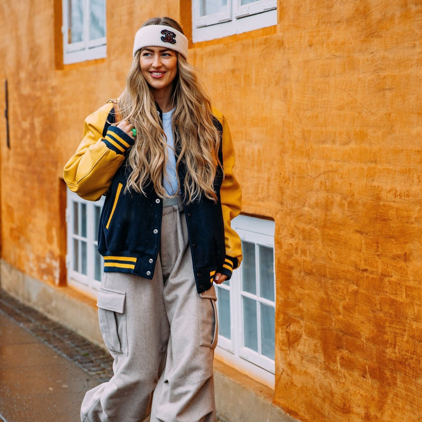 Yellow Varsity Jacket With Cargo Pants Yellow Varsity Jacket With Cargo Pants — Classy Varsity Jacket Outfits