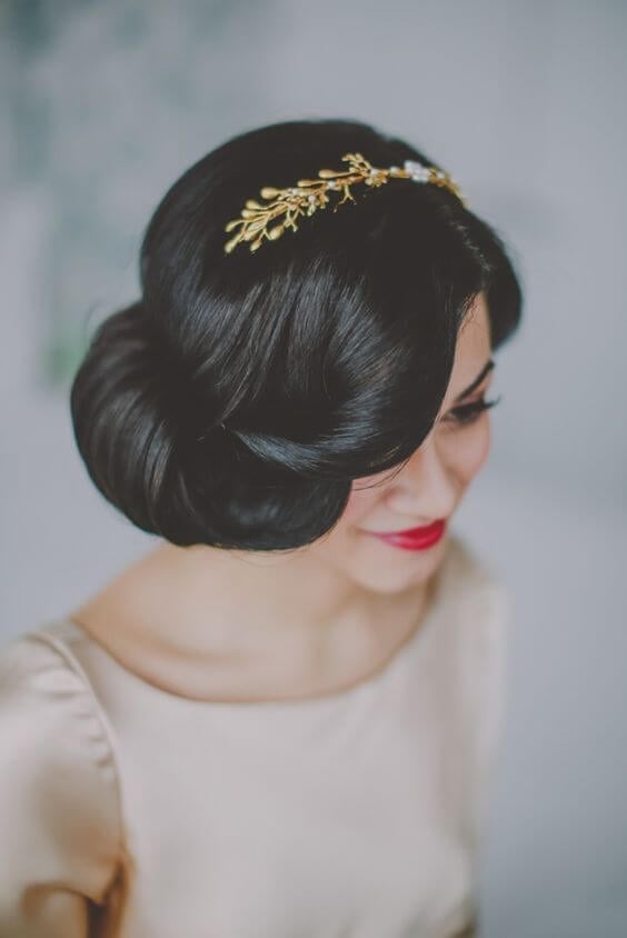 Long Dark Brown Smooth Chignon — Classy Vintage Hairstyles