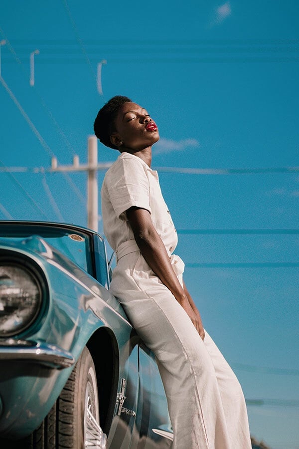 Off-White Linen Blend Wide-Leg Jumpsuit — Classy Vintage Outfits