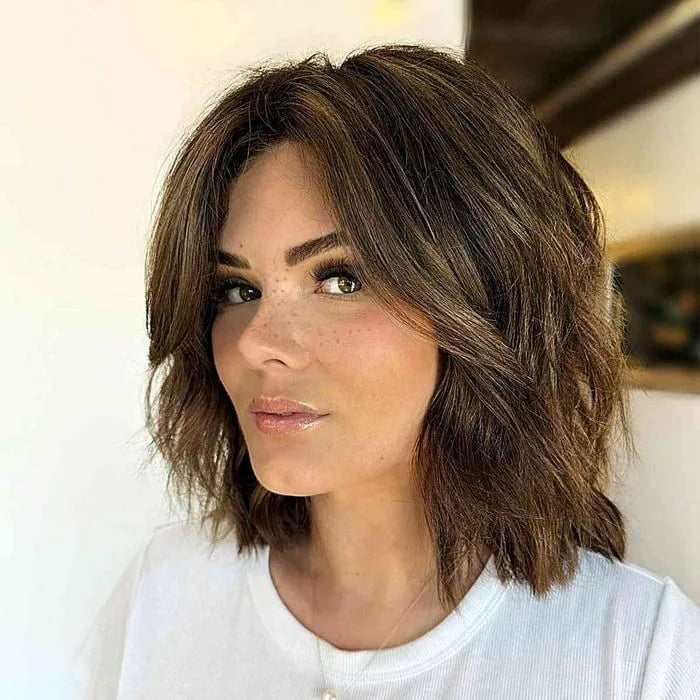 Angled Lob With Textured Waves — Classy Volumizing Hair