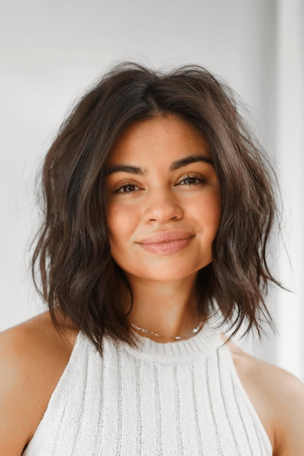 Textured Wavy Dark Brown Bob — Classy Wavy Hair Hairstyles