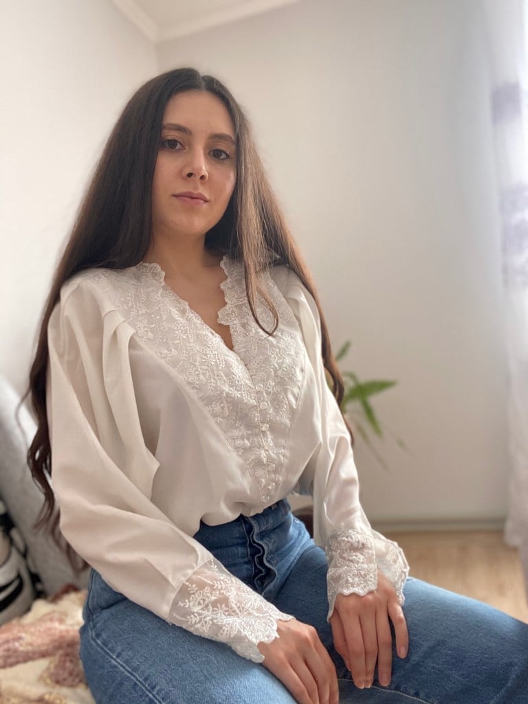 White Lace Trimmed Blouse — Classy White Blouse Outfit