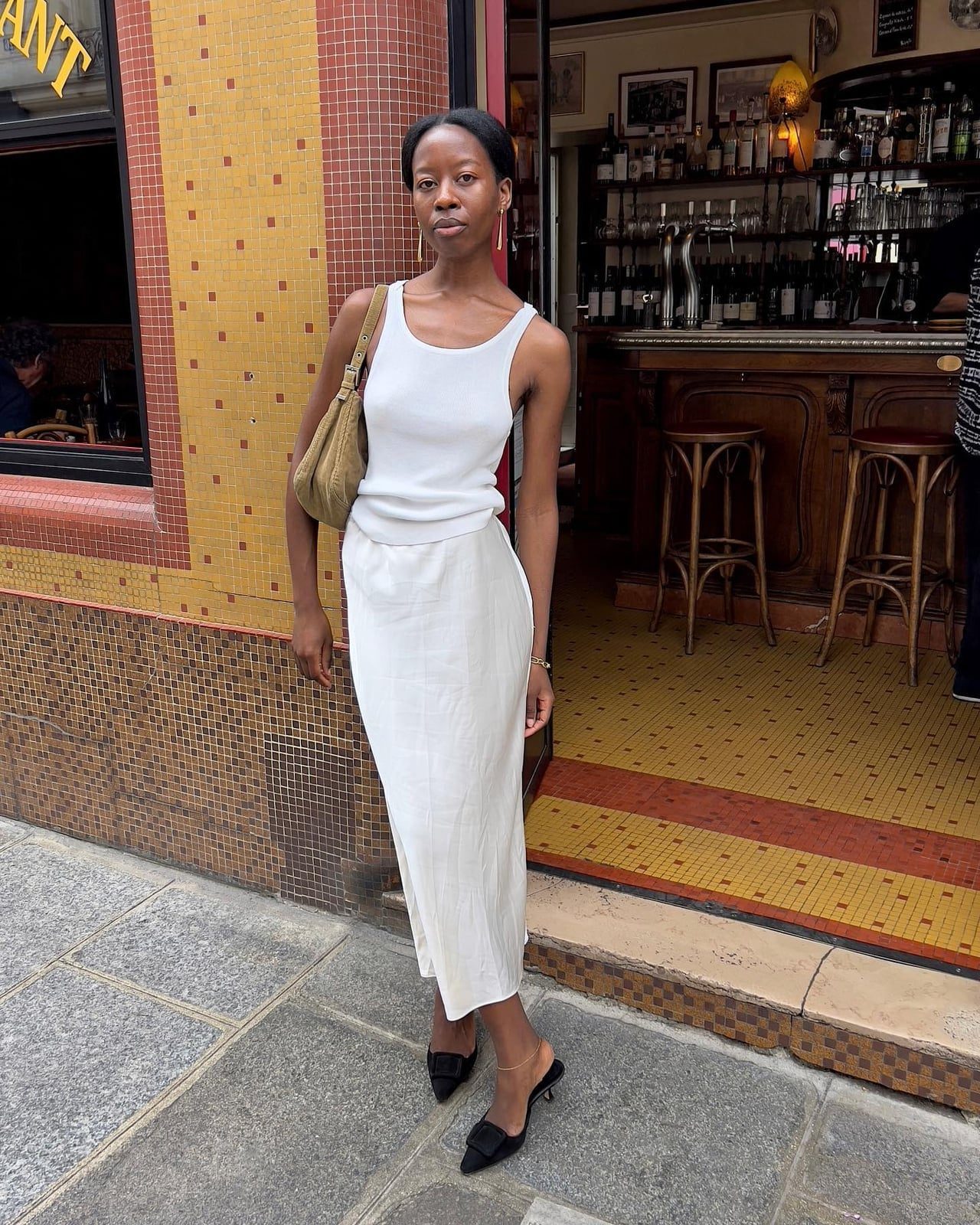 White Linen Blend Maxi Skirt And Tank Set White Linen Blend Maxi Skirt And Tank Set — Classy White Dresses Outfit