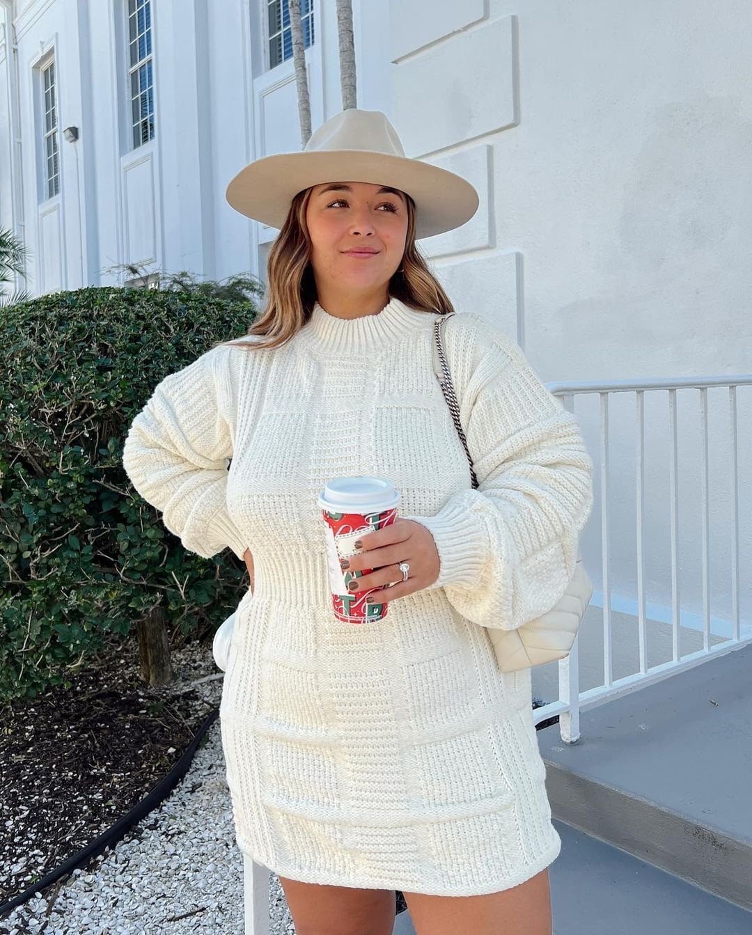 A Textured Knit Mini Dress A Textured Knit Mini Dress — Classy White Outfits