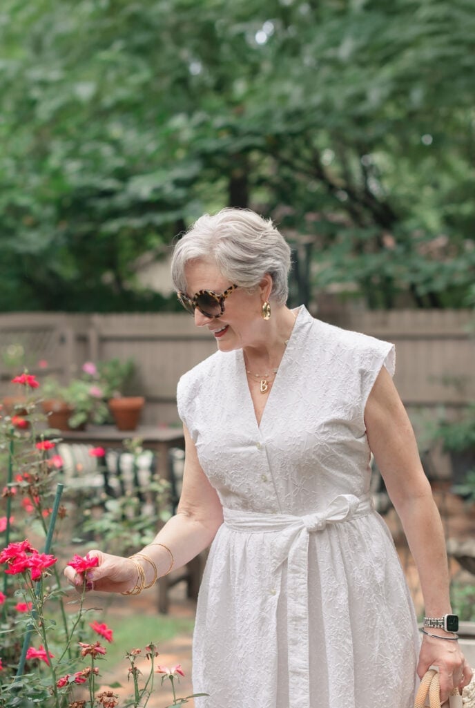 A Textured Cotton Shirt Dress With Tie Waist A Textured Cotton Shirt Dress With Tie Waist — Classy White Outfits