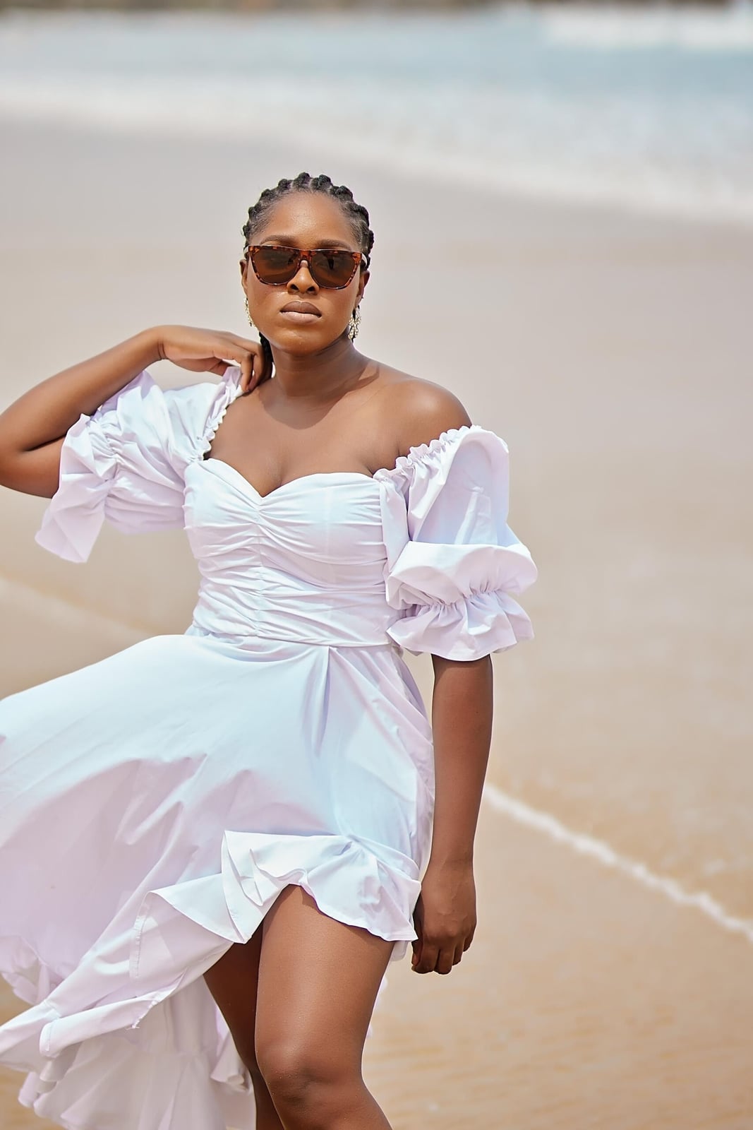 A White Off-Shoulder Puff Sleeve Dress A White Off-Shoulder Puff Sleeve Dress — Classy White Outfits