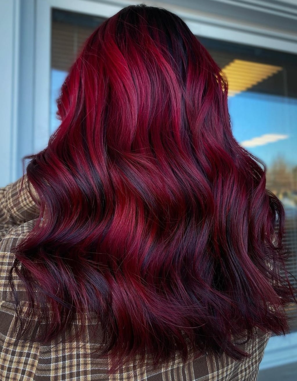 Rich Dark Red With Burgundy Lowlights — Classy Wine Red Hair