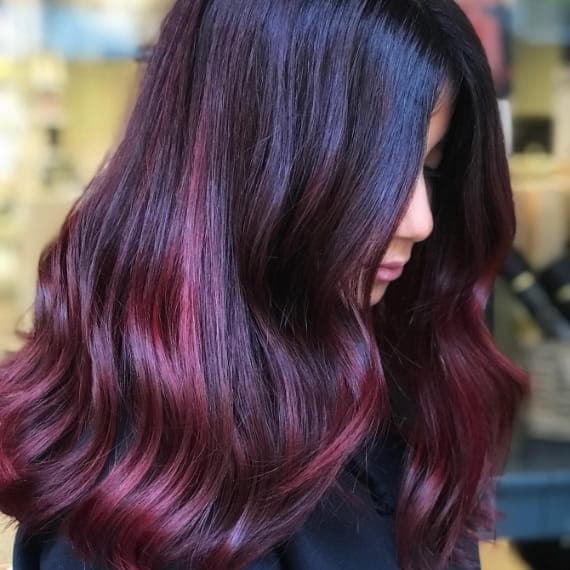 Deep Burgundy Red With Subtle Highlights, Mid-Back — Classy Wine Red Hair