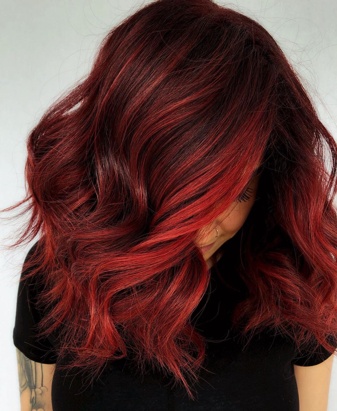 Deep Wine Red With Darker Red Lowlights — Classy Wine Red Hair