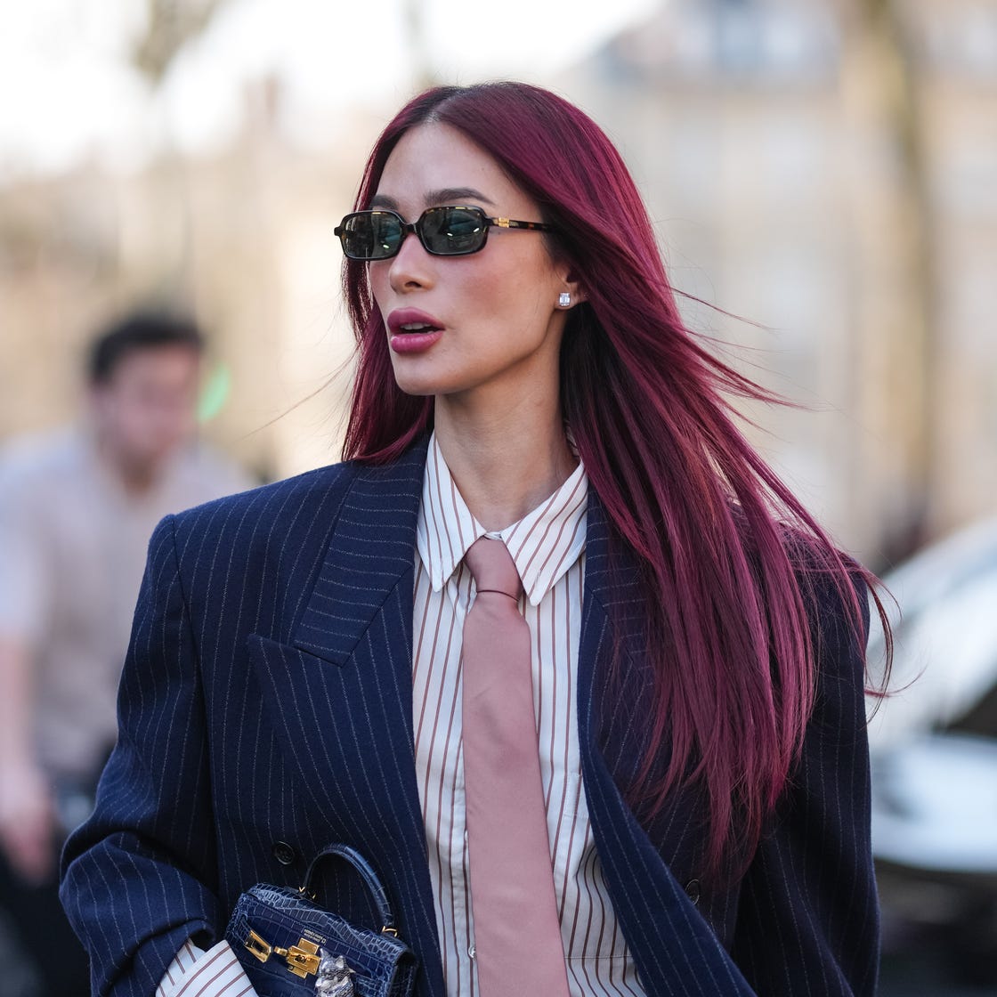 Glossy Black Cherry Red Waves — Classy Wine Red Hair