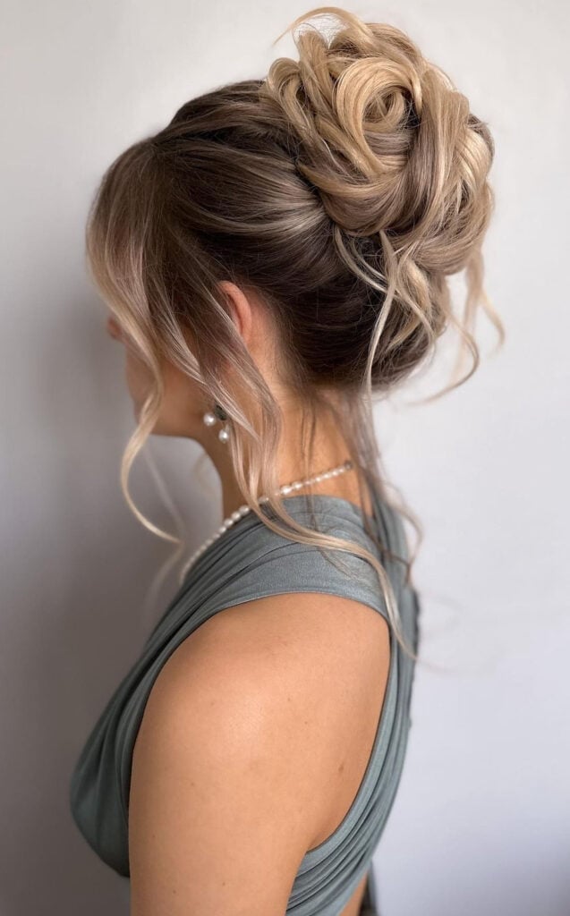 Soft Ash Blonde Loose Updo With Wispy Pieces — Classy Y2K Updo