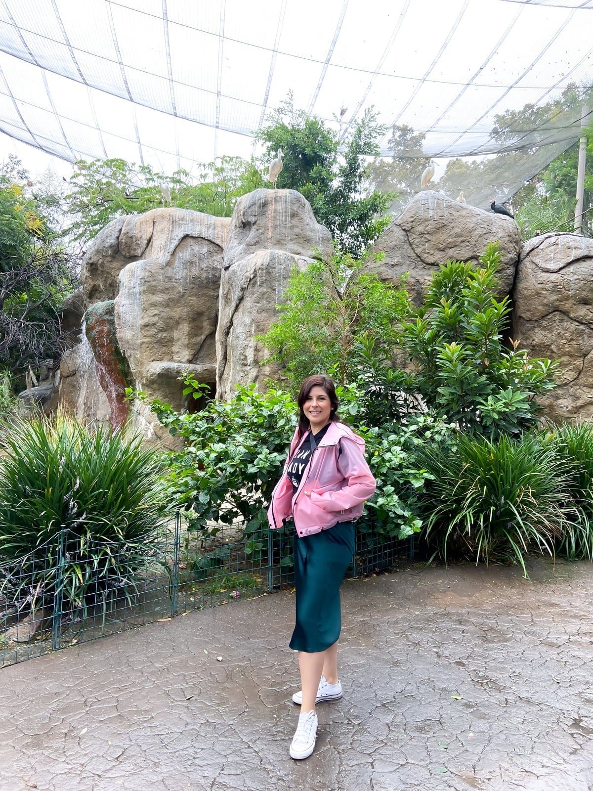 Green Satin Skirt with Graphic T-Shirt and Pink Jacket Green Satin Skirt with Graphic T-Shirt and Pink Jacket — Classy Zoo Outfits