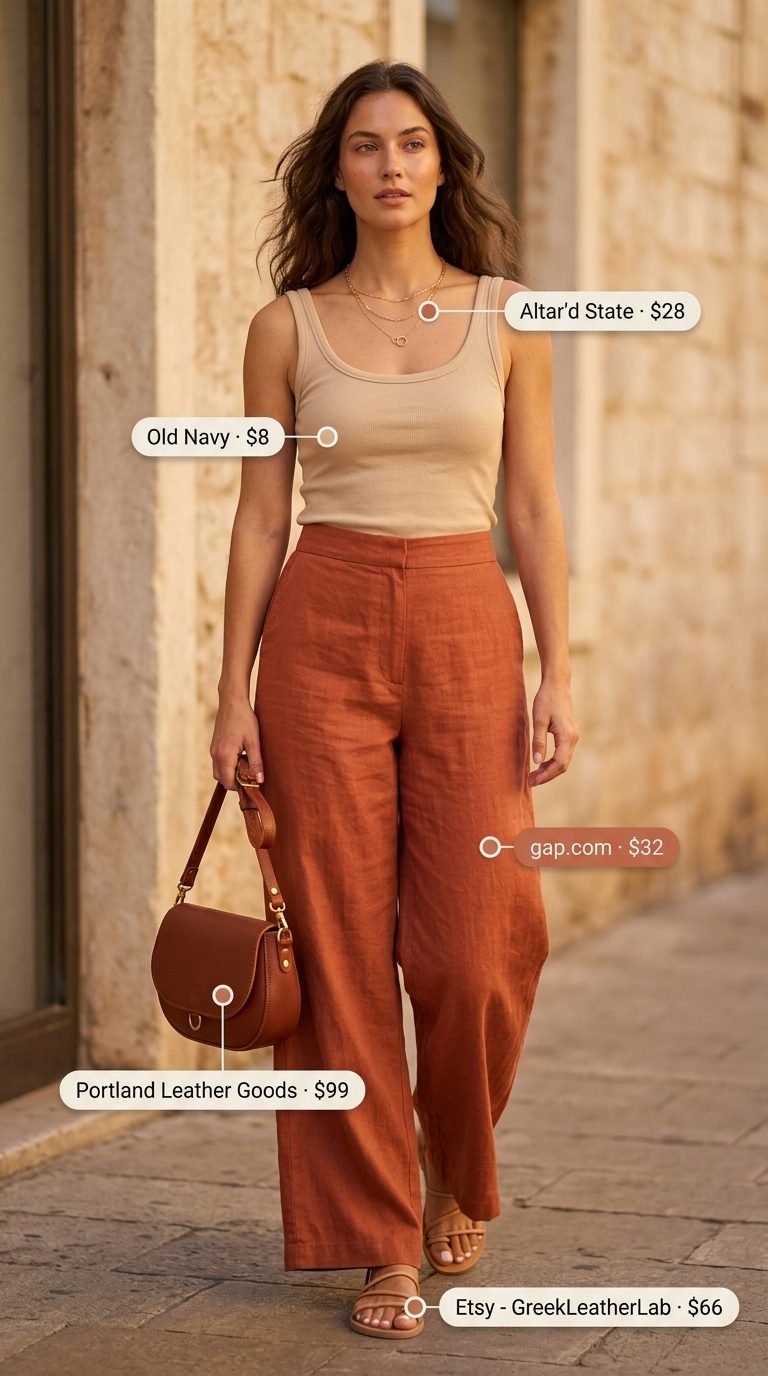 Coastal Breeze Linen Trousers 2026 Relaxed cream linen wide leg pants outfit for beach days and casual summer brunch in 2026.
