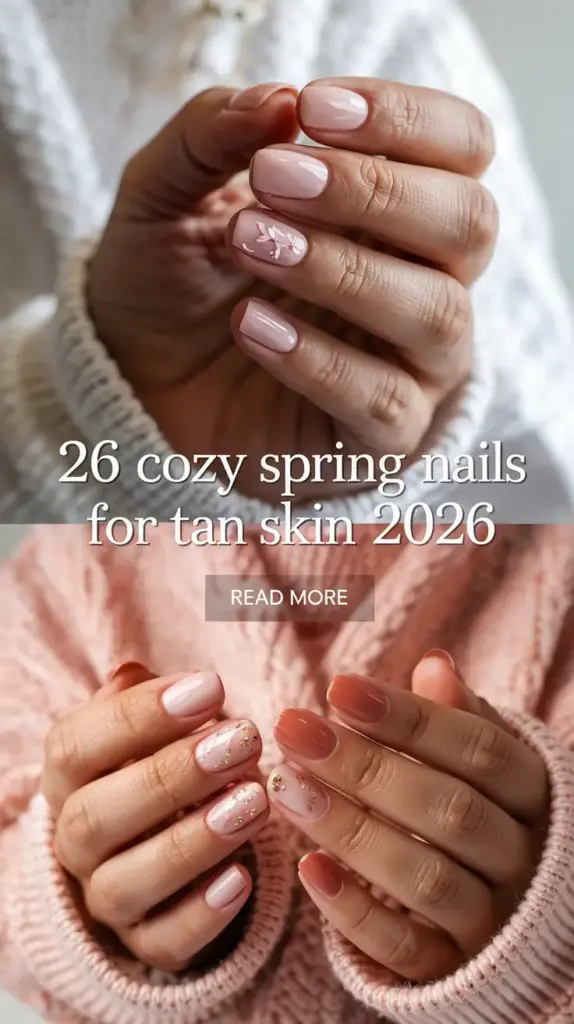 Cozy Spring Nails for Tan Skin 2026: Soft Colors and Fresh Manicure Ideas That Glow on Warm Skin