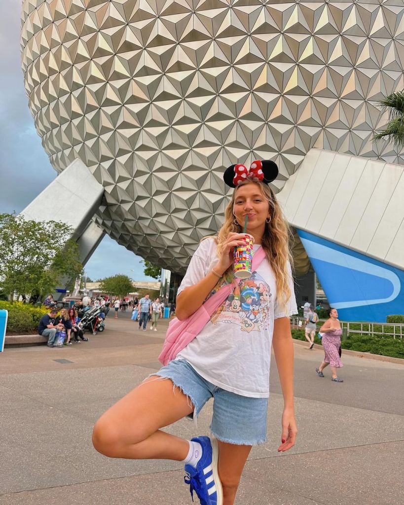 Disney Characters Tee With Denim Shorts And Mouse Ears — Cute Disney Outfit Inspo