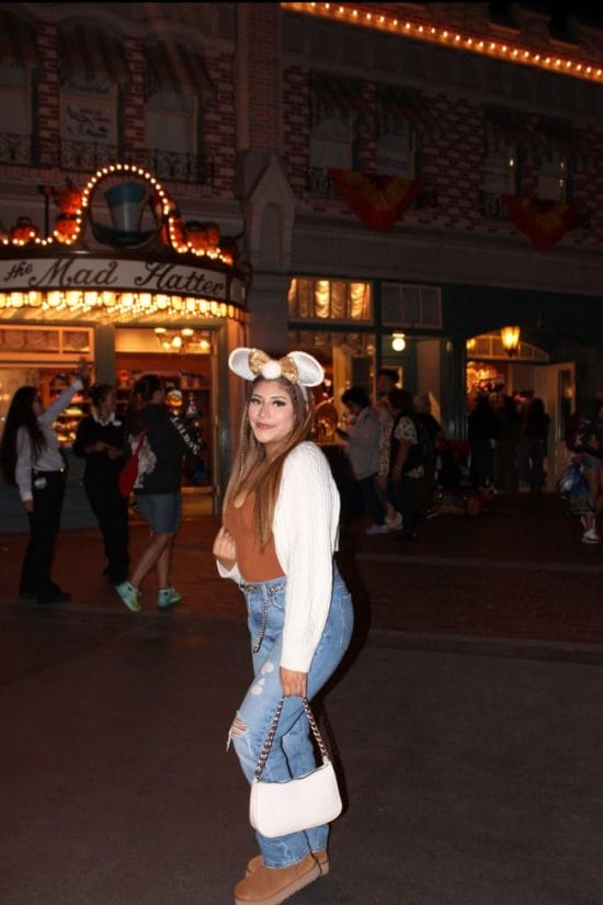 Cable Knit Cardigan Over Tank With Ripped Jeans — Cute Disney Outfit Inspo