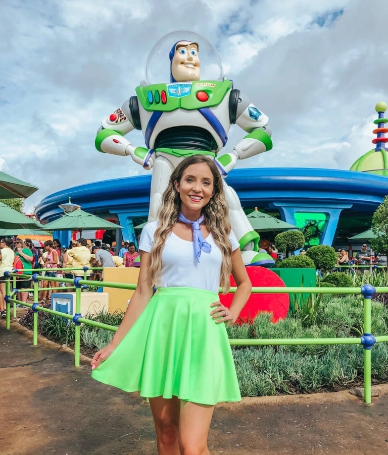 Flared Skirt With Graphic Tee And Scarf — Cute Disney Outfit Inspo